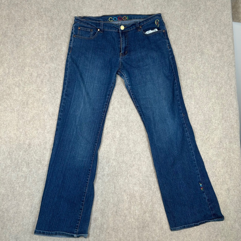 Coogi Jeans Womens 19/20 Blue Denim Parrot Logo Embroidered Straight Leg Stretch